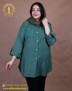 مانتو دیپلمات ژاکارد بغل پاگون سایزبزرگ جلو دکمه
