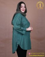 مانتو دیپلمات ژاکارد بغل پاگون سایزبزرگ نما بغل
