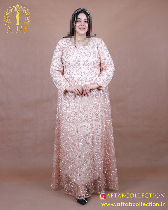 پیراهن مجلسی تور گل سایزبزرگ