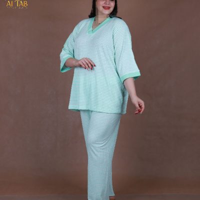 ست راحتی پلیسه یقه هفت سایزبزرگ