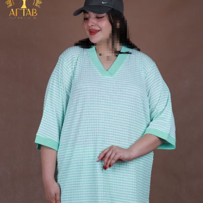 ست راحتی پلیسه یقه هفت سایزبزرگ
