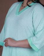 ست راحتی پلیسه یقه هفت سایزبزرگ