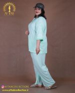 ست راحتی پلیسه یقه هفت سایزبزرگ