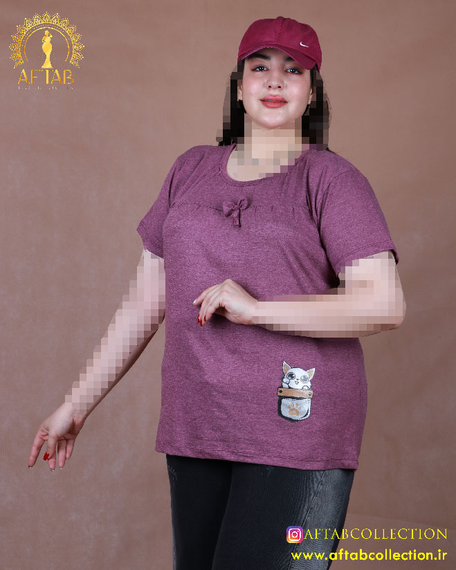 تیشرت پاپیون چاپی سایزبزرگ