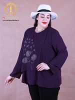 شومیز حریر نگین قاصدک سایزبزرگ