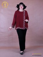 شومیز حریر جلو نگینی سایزبزرگ