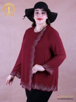 شومیز حریر جلو نگینی سایزبزرگ