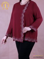 شومیز حریر جلو نگینی سایزبزرگ