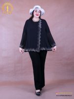 شومیز حریر جلو نگینی سایزبزرگ