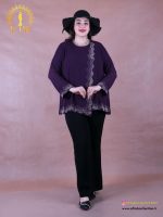 شومیز حریر جلو نگینی سایزبزرگ
