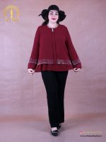 شومیز حریر دو دکمه نگینی سایزبزرگ