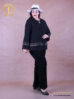 شومیز حریر دو دکمه نگینی سایزبزرگ