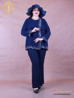 شومیز حریر جلو نگینی سایزبزرگ