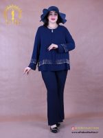 شومیز حریر دو دکمه نگینی سایزبزرگ