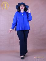 شومیز الیزا یقه هفت دو دکمه سایزبزرگ