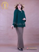 شومیز حریر دو دکمه نگینی سایزبزرگ