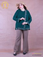 شومیز حریر جلو نگینی سایزبزرگ