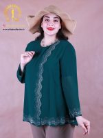 شومیز حریر جلو نگینی سایزبزرگ