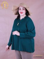 شومیز الیزا یقه هفت دو دکمه سایزبزرگ