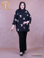 مانتو گلدوزی پرستو آستین کیمونو سایزبزرگ