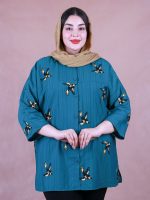 مانتو گلدوزی پرستو آستین کیمونو سایزبزرگ