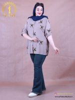 مانتو گلدوزی پرستو آستین کیمونو سایزبزرگ