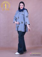 مانتو گلدوزی پرستو آستین کیمونو سایزبزرگ