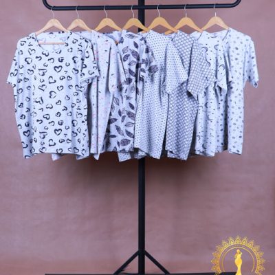 تیشرت ملانژ طرحدار سایزبزرگ