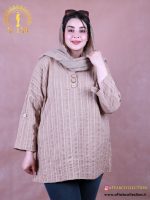 مانتو کوک دوزی بغل دکمه سایزبزرگ