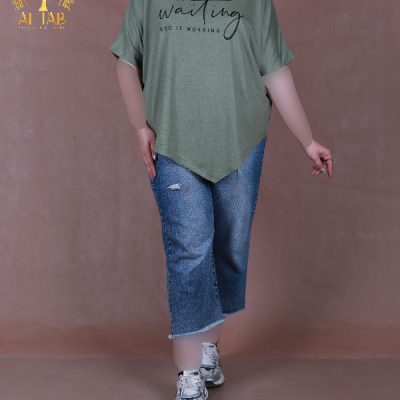 تیشرت پایین مثلثی چاپی سایزبزرگ