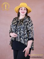 شومیز حریر طرحدار پیله سایزبزرگ