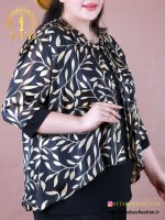 شومیز حریر طرحدار پیله سایزبزرگ