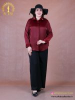 شومیز ساتن دکمه مخفی سایزبزرگ