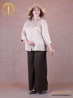 شومیز ساتن طرحدار پیله سایزبزرگ