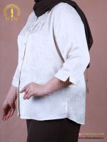 شومیز ساتن طرحدار پیله سایزبزرگ