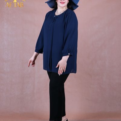 شومیز حریر جلو پیلی بلند سایزبزرگ