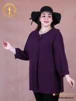 شومیز حریر جلو پیلی بلند سایزبزرگ