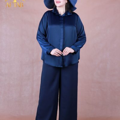 شومیز ساتن دکمه مخفی سایزبزرگ
