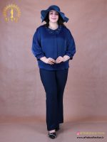 شومیز ساتن یقه گیپور سایزبزرگ