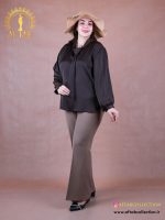 شومز ساتن یقه کراواتی سایزبزرگ