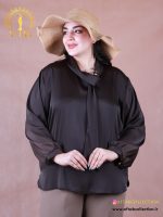 شومز ساتن یقه کراواتی سایزبزرگ