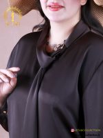 شومز ساتن یقه کراواتی سایزبزرگ