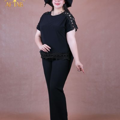 شومیز جودون سرشانه گیپور گل سایزبزرگ