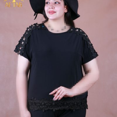 شومیز جودون سرشانه گیپور گل سایزبزرگ