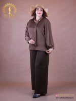 شومز ساتن یقه کراواتی سایزبزرگ