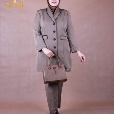 ست مانتو و شلوار اداری بزیاق مغزی سایزبزرگ