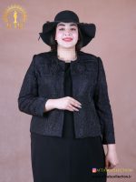 کت سارافون ژاکارد نگینی سایزبزرگ