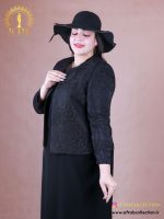 کت سارافون ژاکارد نگینی سایزبزرگ