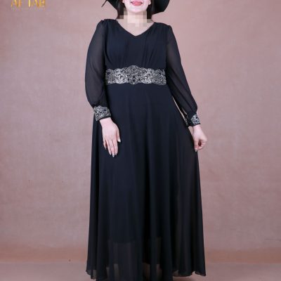 پیراهن مجلسی کمردار پیله سایزبزرگ