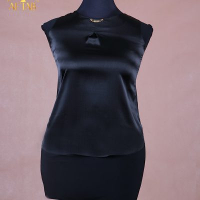 تاپ ساتن جولیا یقه نگین سایزبزرگ